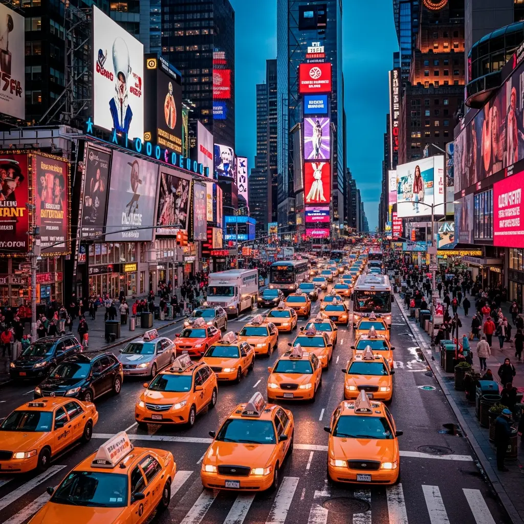 after a private air charter to new york, visit time square