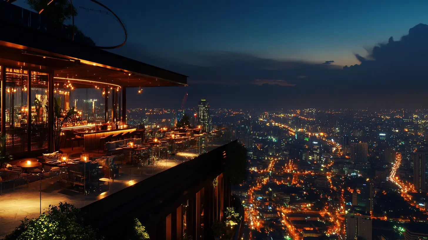 a rooftop restaurant in bangkok thailand