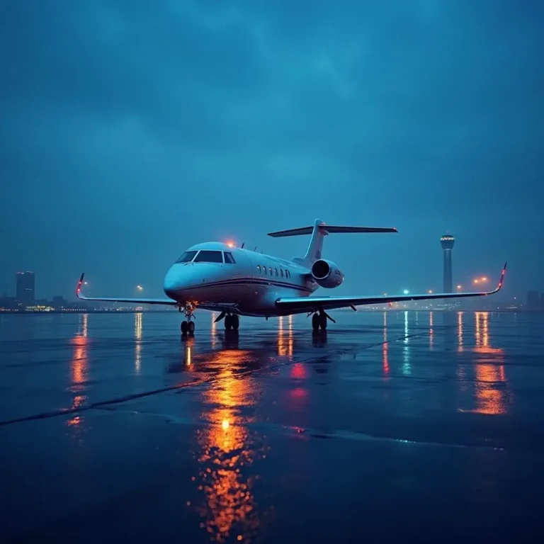 a private business charter parked on the runway at the frankfurt airport.